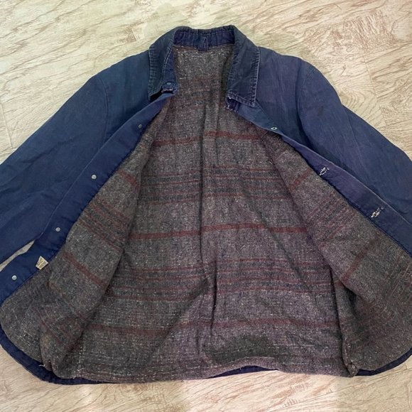 Thrashed Vintage Wrangler Denim Chore Coat - Men's Medium - Picture 3 of 8